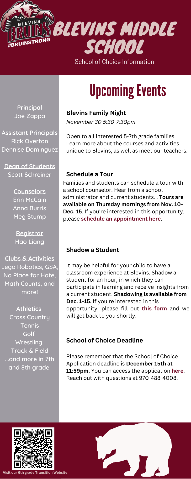 Blevins 5th Grade Flyer